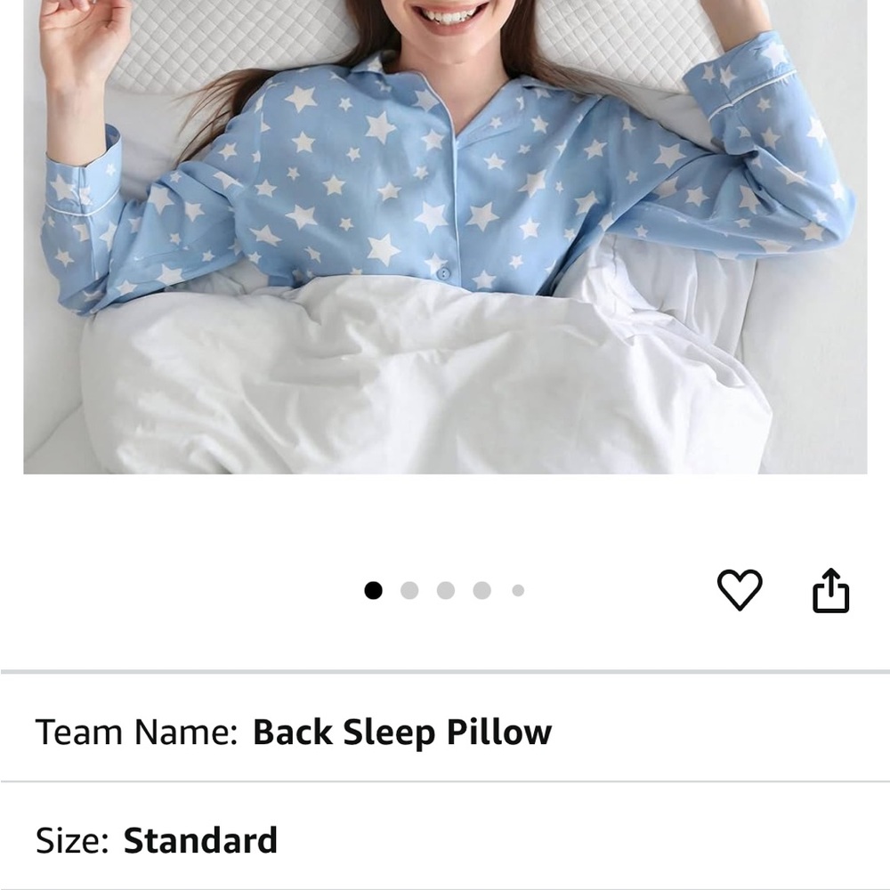 Back sleeper pillow/training pillow